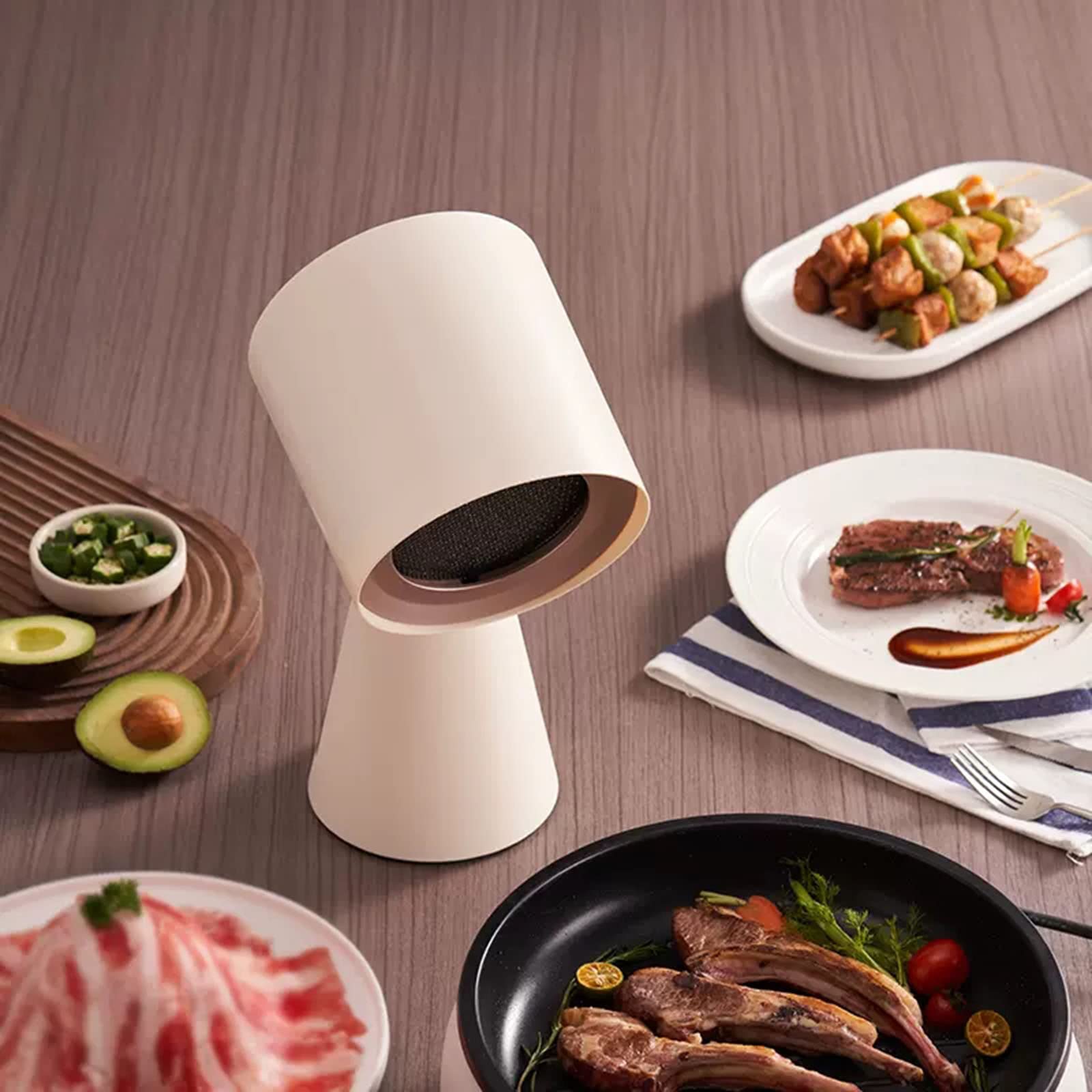 Desktop Afzuigkappen, Draagbare Afneembare Afzuigkap, Keuken Miniventilator Desktop Afzuigkap met 3 Snelheden Uitlaatventilator, Kleine Ventilator Afzuigkap voor Binnen BBQ Hot