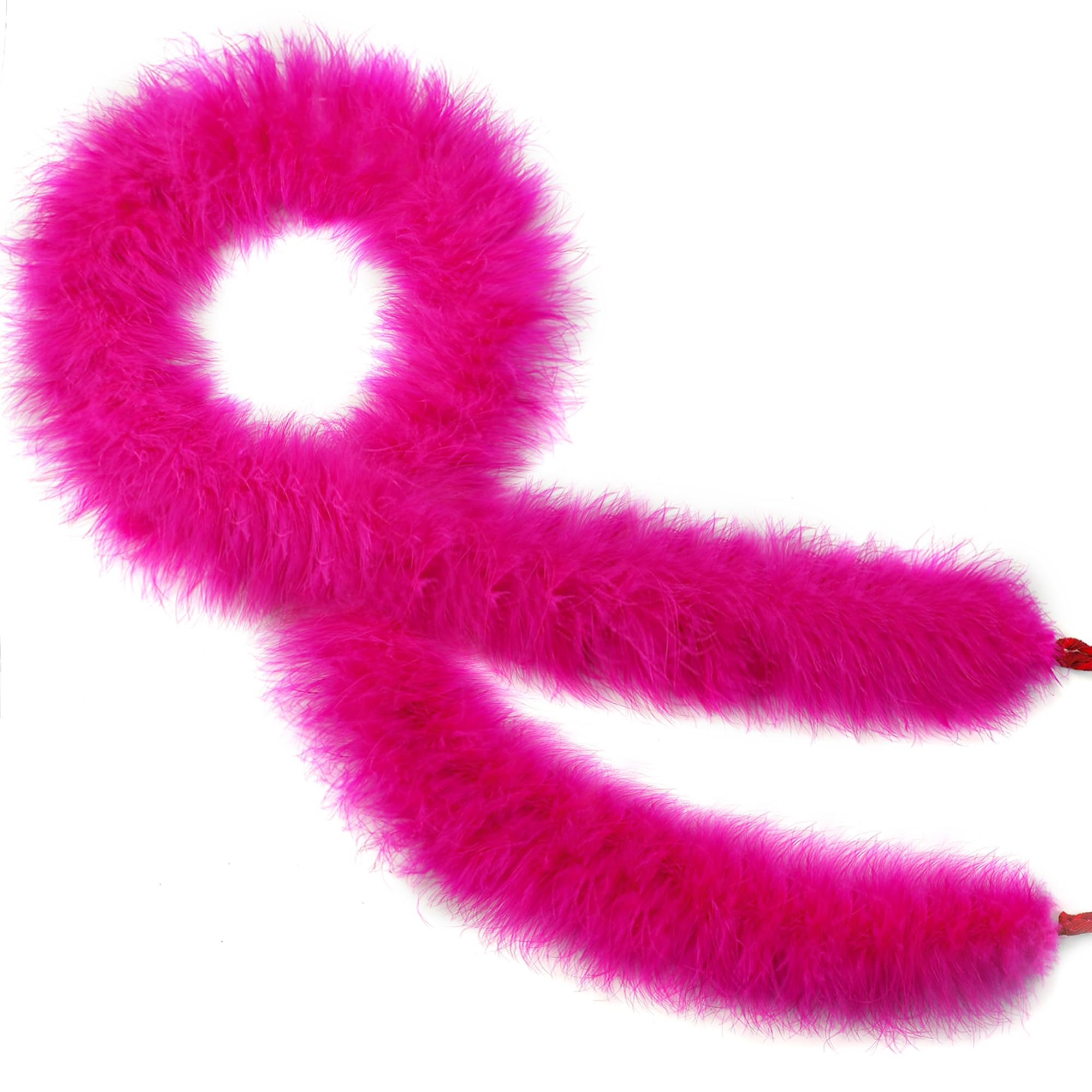 SOGUGOM Pink Marabou Feather Boa - 42g 2 Yards Boas Feather for DIY Craft, Clothes, Adults and Halloween Party Decoration(Hot Pink)