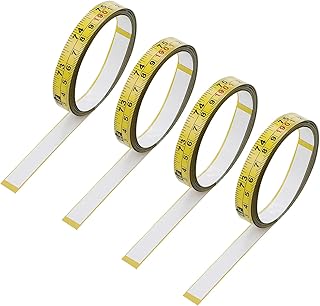 Steel Self-Adhesive Measuring Tape, Imperial and Metric Scale Ruler Sticker, 78-Inch Left to Right Reading Tape Measure Sticker for Workbench, Woodworking, Saw, Drafting Table, Yellow (4)