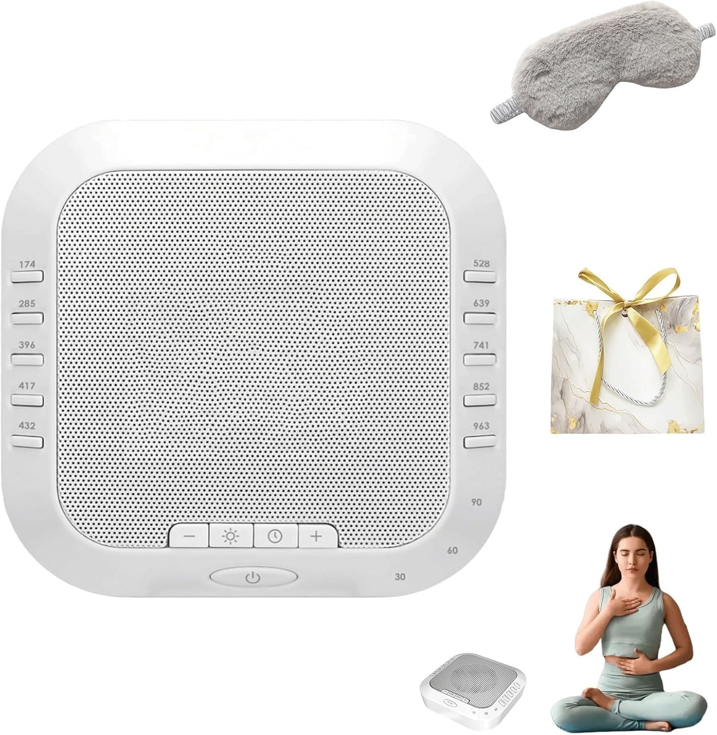 YTDZR Ora Sound Machine Solfeggio Frequencies,28 Soothing Sounds,White Noise Sound Machine,3 Color Night Light/3 Timer Modes for Meditation,Sleeping,Yoga.
