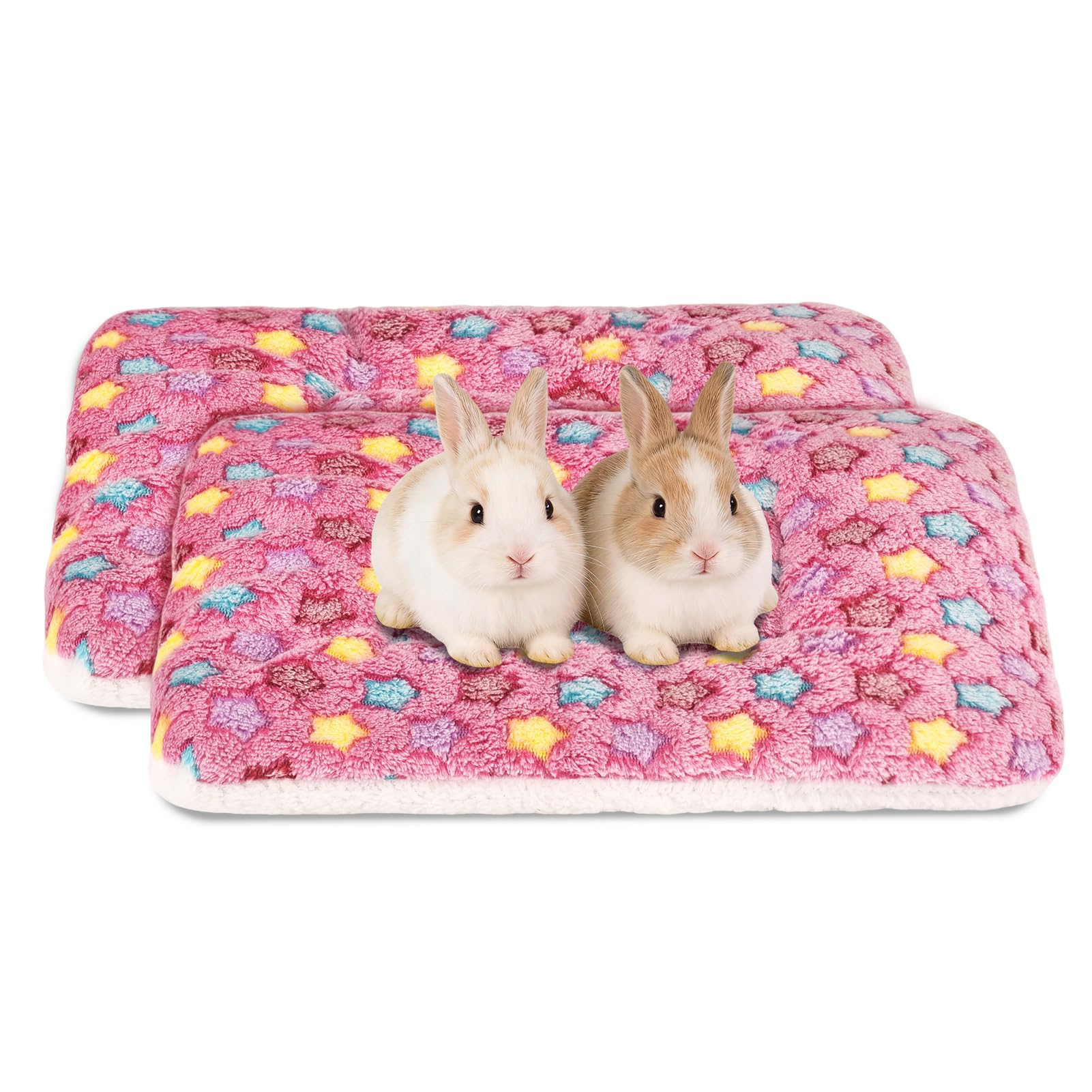 ZONGHUN Guinea Pig Bed - 10 x 13 Inch Guinea Pig Pee Pads Bedding - Washable and Thickness Upgrade (2 Pack(10x13in)-Pink)