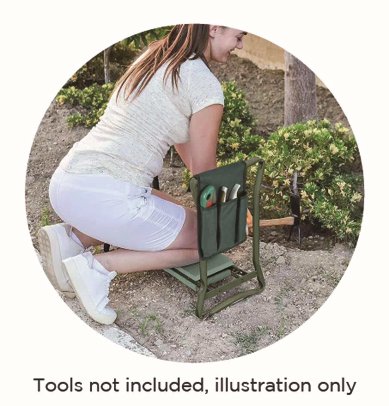 Greenblade BB-KP108 - Rodillera y asiento de jardín con bolsa de herramientas
