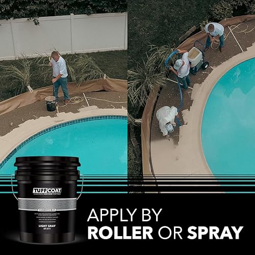 Miniatura 6 de Tuff Coat UT-211 Gris Claro - 5 Galones Revestimiento Antideslizante de Goma a Base de Agua, Sumergible