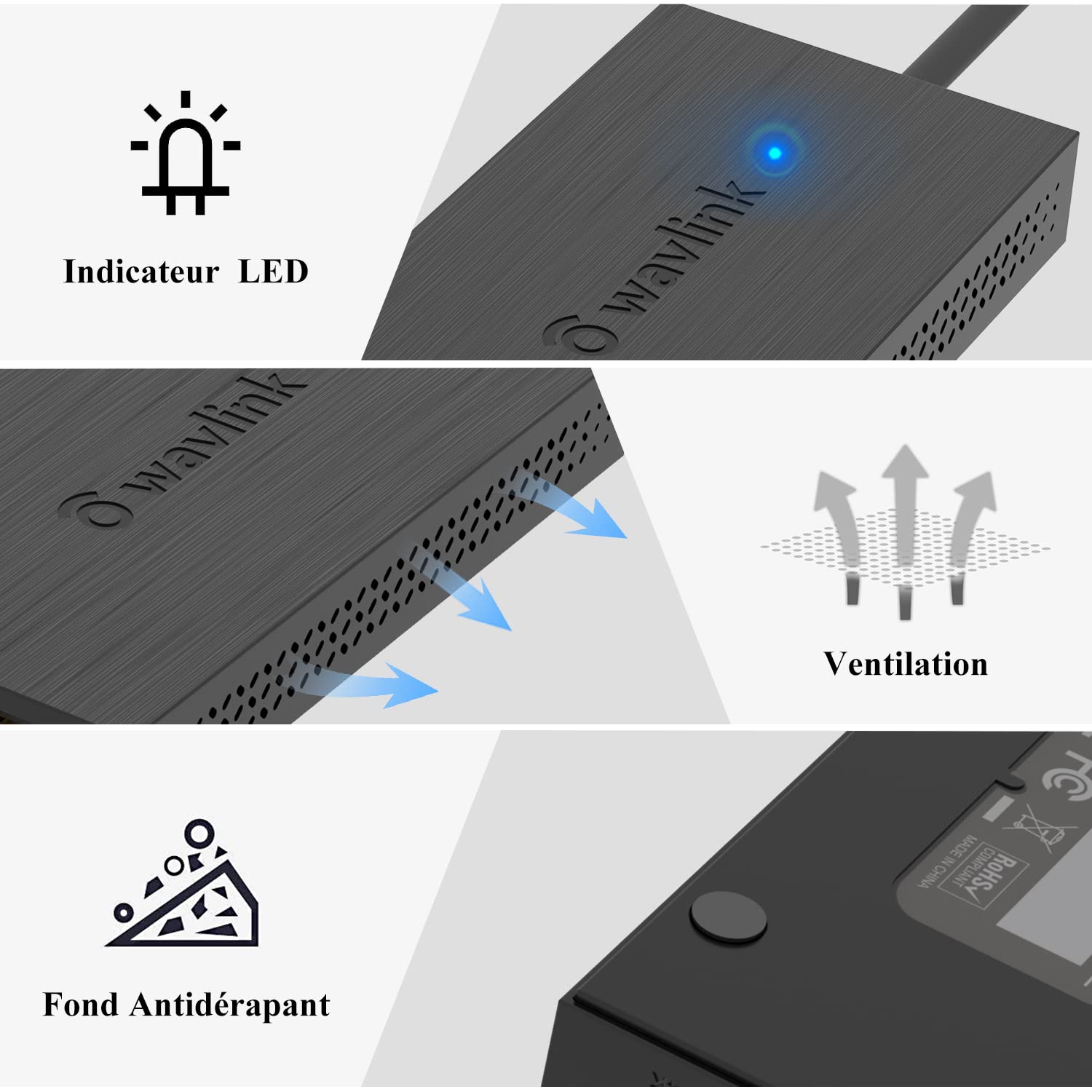 WAVLINK Adaptateur USB 3.0 vers Dual HDMI, Adaptateur USB C vers Double HDMI 4K@30HZ, Convertisseur de USB C vers HDMI pour MacBook Neo/Windows 7/8/8.1/10/11, Mac OS 10.10x Or Above, Chrome