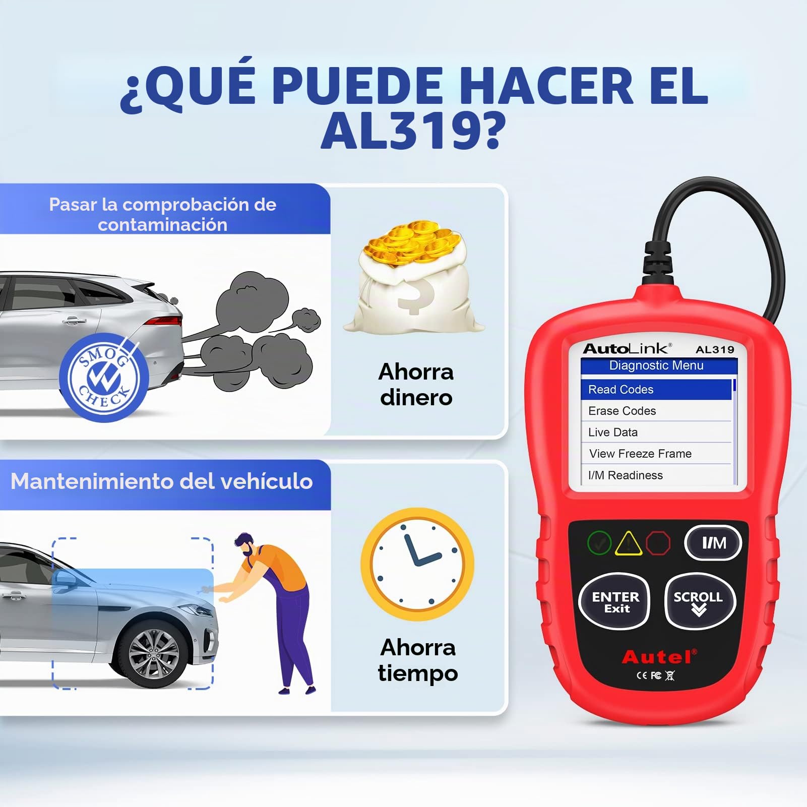 Autel Autolink AL319 Lector de Códigos de Error para Coche (OBD II/EOBD)