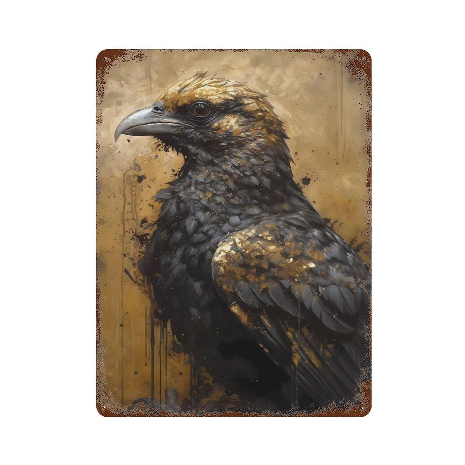 Vintage Metal Tin Sign Falcon Fantasia 15.7"x11.8", Industrial Home Decor for Farmhouse, Kitchen And Entryway Decor