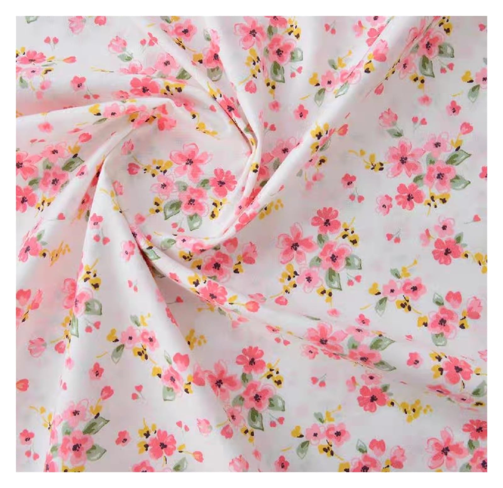 Quilting Cotton, Cotton Fabric 40s Poplin Floral Print 160x50cm(Color21)