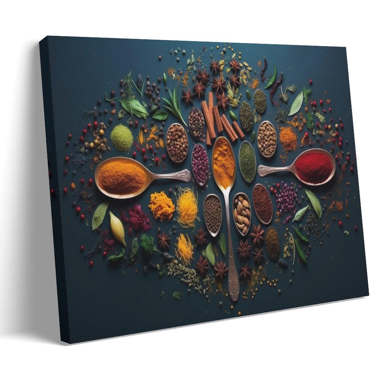 Gmukiffy Modern Seasoning Painting On Canvas Wall Art Herb Spice Farmhouse Stretched And Framed Canvas Prints Artwork For Home Decorations Ready To Hang Wall Decor 20X30inch(50X75cm)