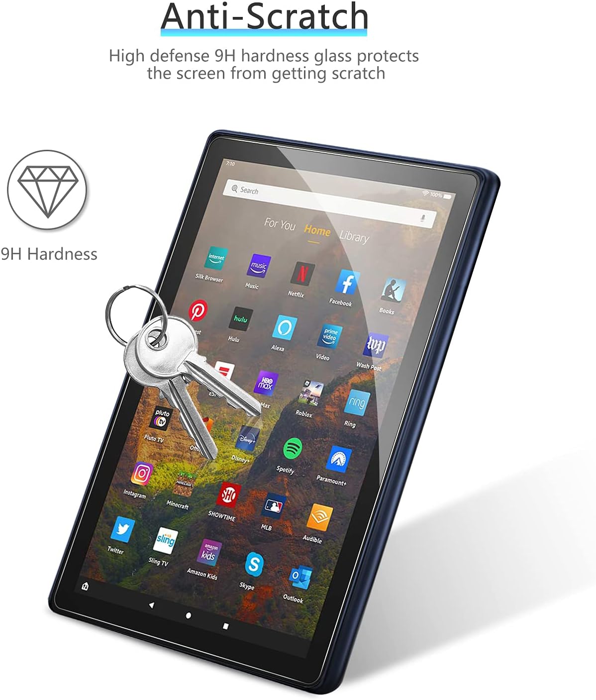 [2 pack] OMOTON Screen Protector for All-New Fire HD 10/Fire HD 10 Plus/Fire HD 10 Kids/Fire HD 10 Kids Pro Tablet 10.1 Inch (11th Generation, 2021 Released), Tempered Glass/High Definition : Electronics