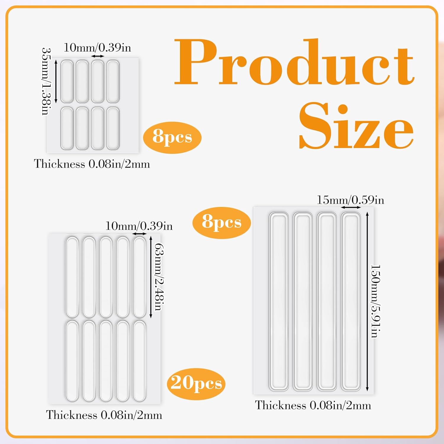 36 PCS Cabinet Door Bumpers Wall Bumpers to Protect Cabinet Stoppers Rubber Walls Door Wall Protector Self Adhesive Clear Walls Protector for Home Office Furniture