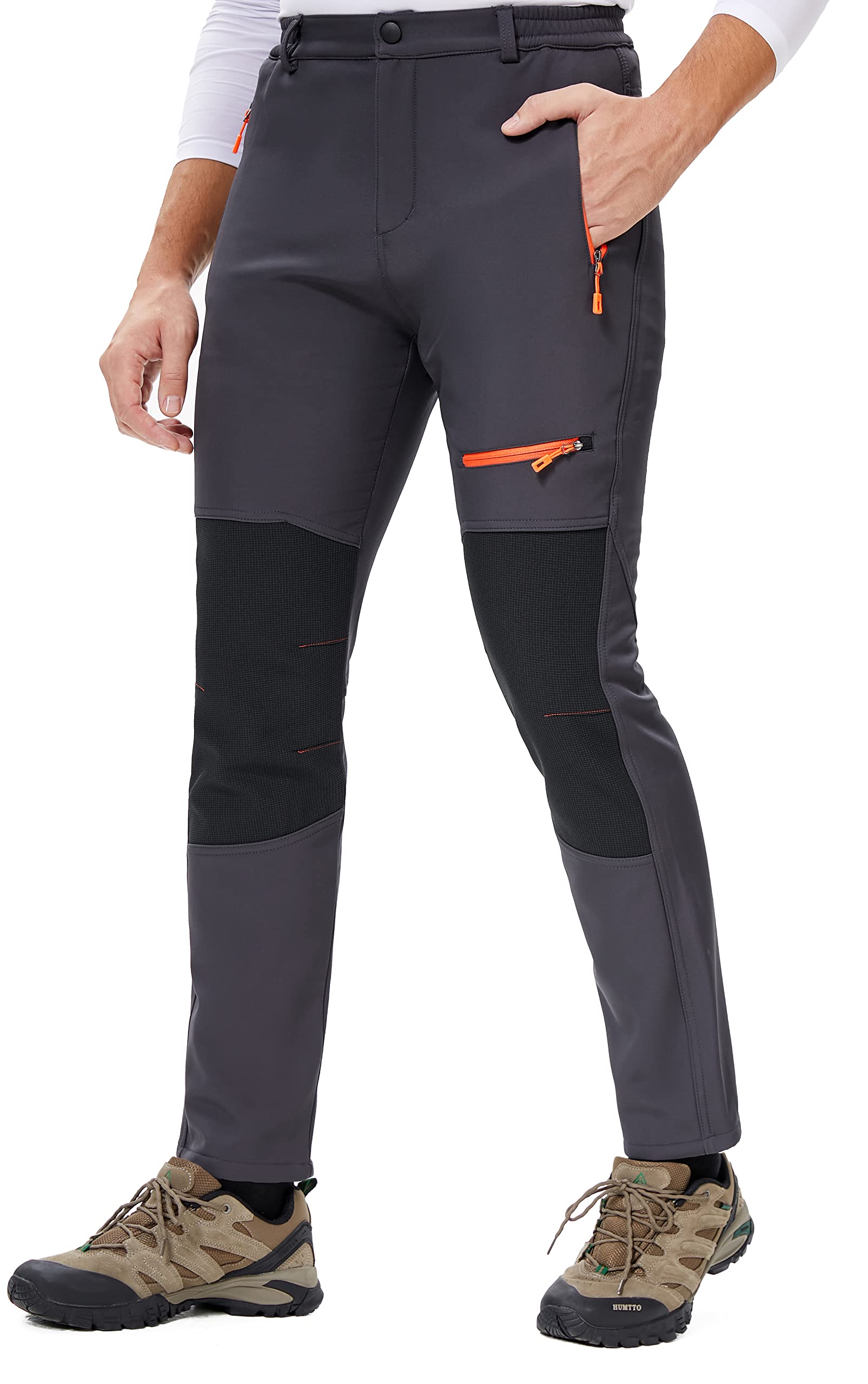 DAFENP Pantaloni Trekking Sci Uomo Invernali Pantaloni da Lavoro Termici Impermeabile Pantaloni Neve Softshell Montagna Escursionismo Caldo All'aperto