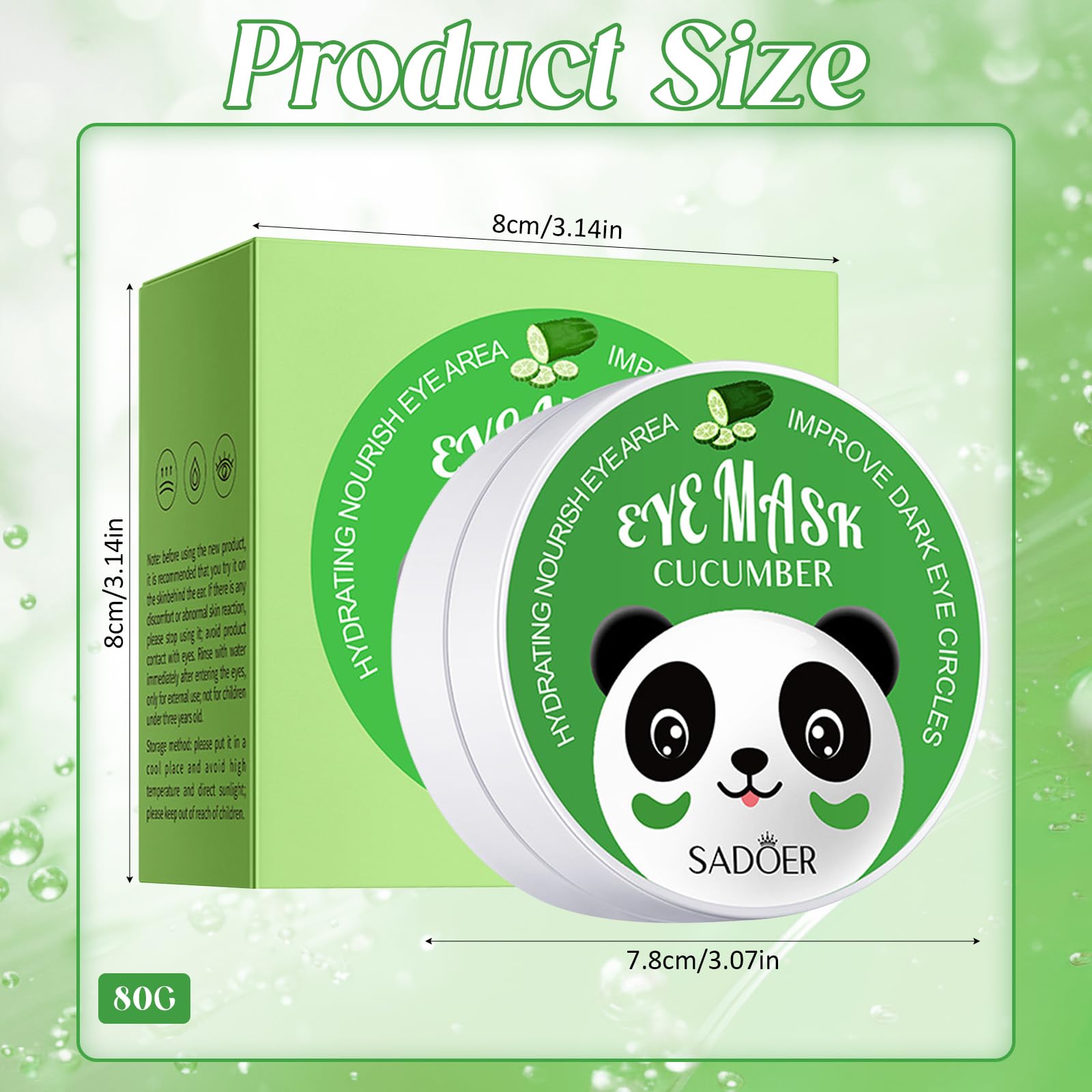 60 Pezzi Patch Contorno Occhi, Collagene Patch Occhi, Cetriolo patch occhi, Eye Patch, Maschera Contorno OcchI, Anti-Rughe e Anti-Occhiaie, Rimuovi Borse e Puffiness