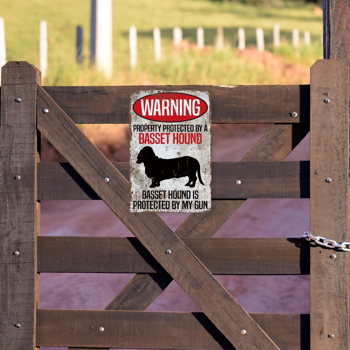 Vintage Metal Tin Signs, Basset Hound Sign, Beware of Dog Aluminum Sign, Basset Hound Decor, Dogs Lovers Gift, Funny Metal Beware of Dog Signs, Courtyard Porch Decor, Funny Yard Decoration image 4