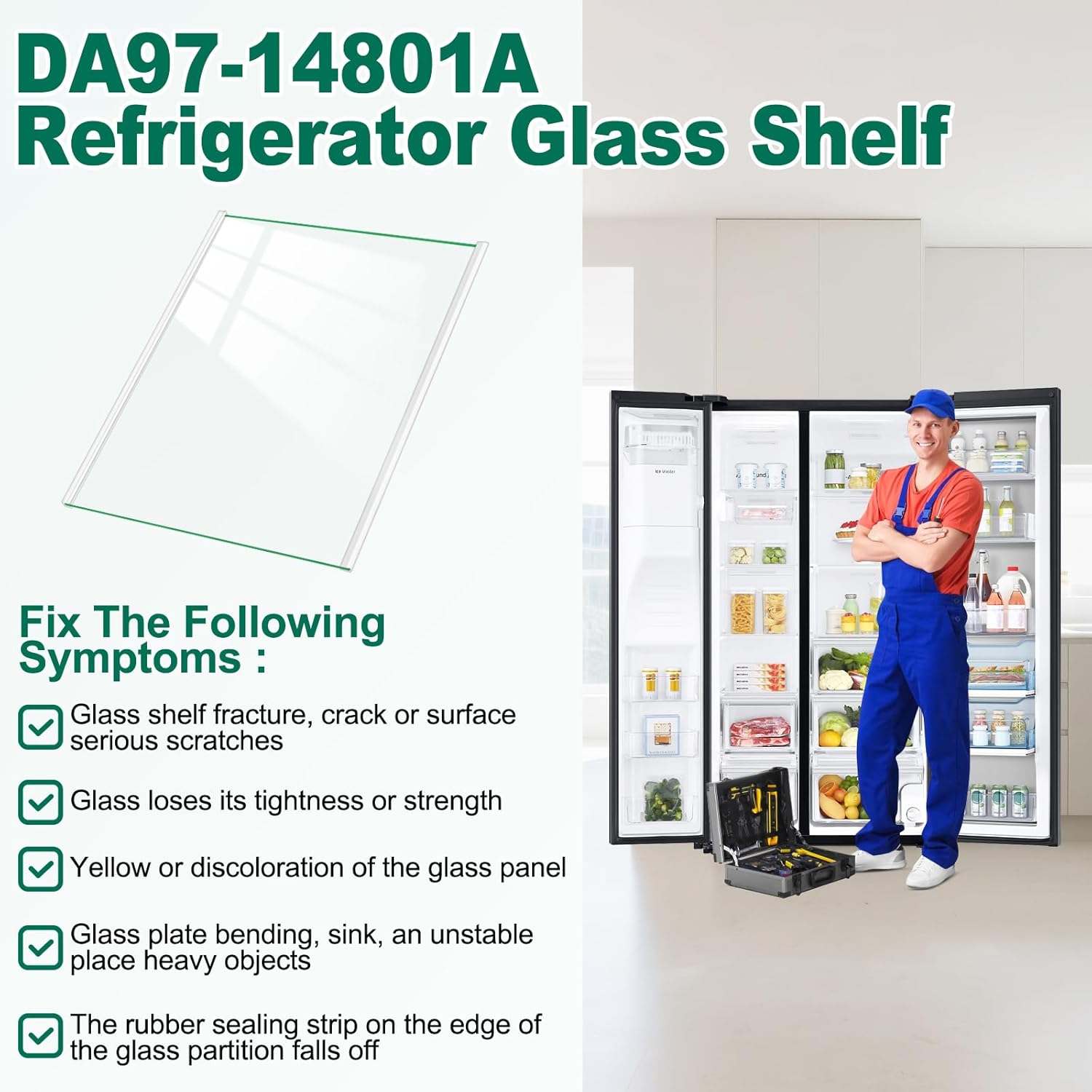 Replacement Refrigerator Glass Shelf
