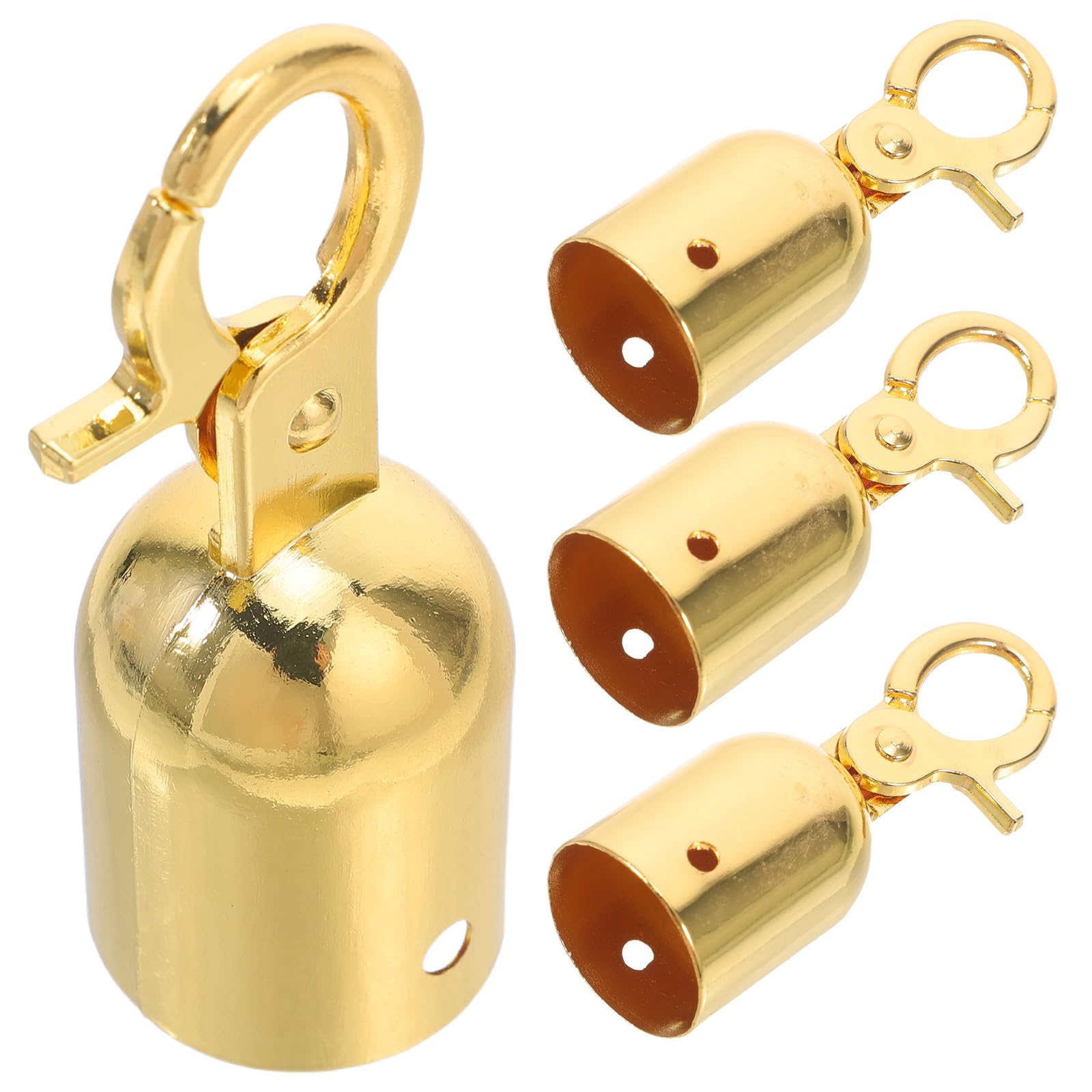 Hemobllo 4 Stück Seilendstopper mit Haken aus Aluminiumlegierung Seilkappen für Absperrseile Korrosionsbeständig Einfache Montage Silber Absperrbarriere für Menschenmengen