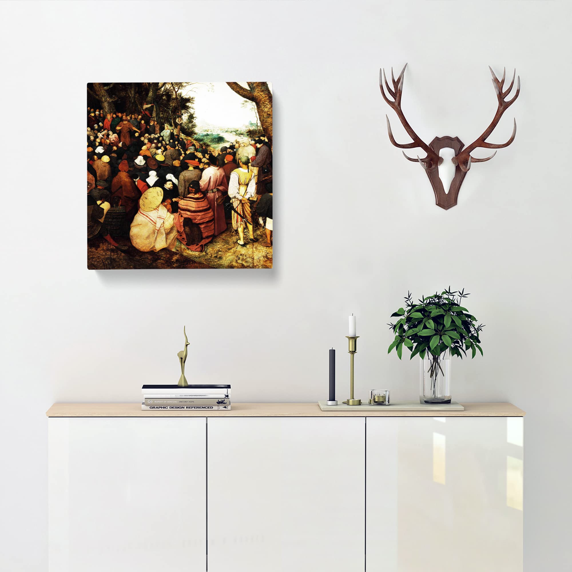 The Sermon Of Saint John The Baptist by Pieter bruegel the elder Canvas Print, Mixed, 35L x 35W cm - Image 3