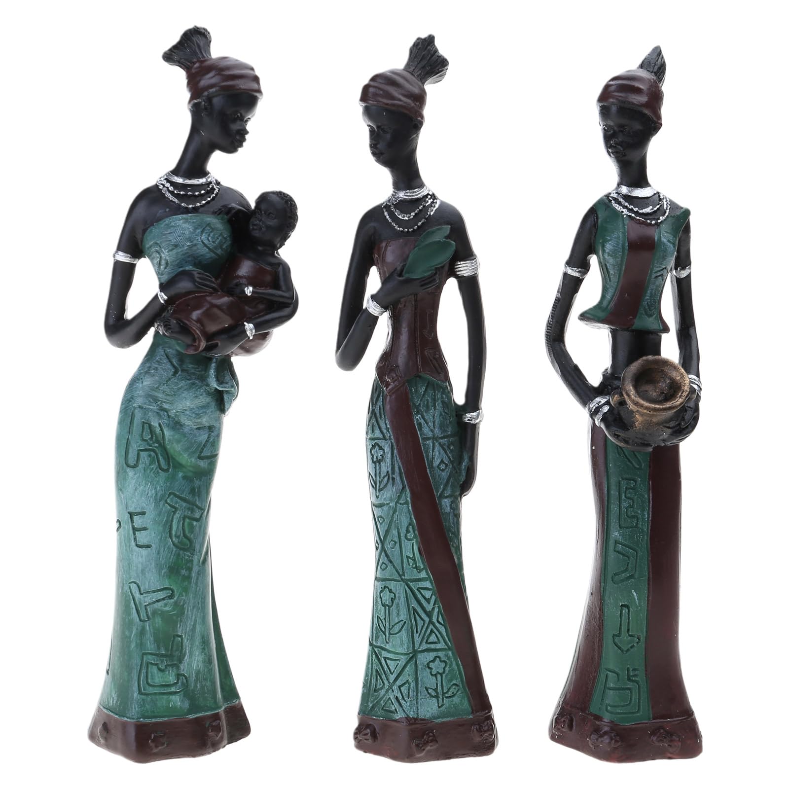 Sculpture femme africaine tribale en résine supérieure