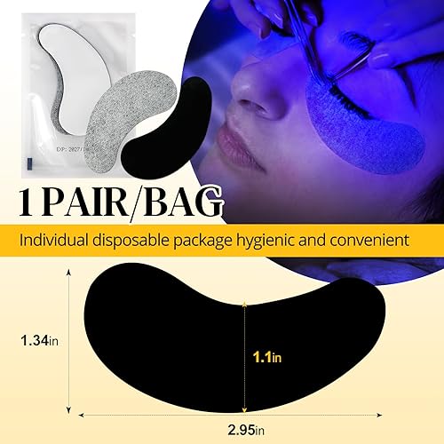 Vista 6 de Pegamento de extensión de pestañas UV de 0.1 fl oz, pegamento de pestañas extra fuerte, pegamento de pestañas UV, 20 almohadillas de doble ojo