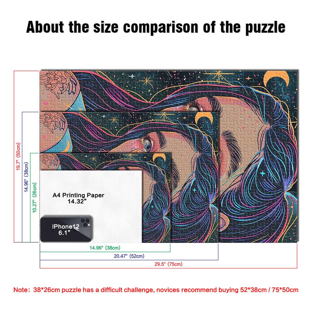 Puzzle da 2000 pezzi per adulti Donna della galassia spaziale Fatto di cartone Adatto a partire dai 14 anni Giochi di relax Regali unici per compleanno e Natale misurare：70x100cm