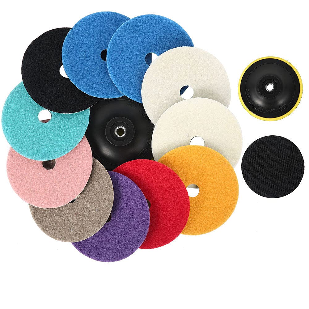 12 pz/set 4 '/100mm Utensili Abrasivi Wet Dry Diamante Tamponi Per Lucidatura Abrasivo Disco Smerigliatrice Per Granito Pietra Calcestruzzo Lucidatrice di Marmo, A