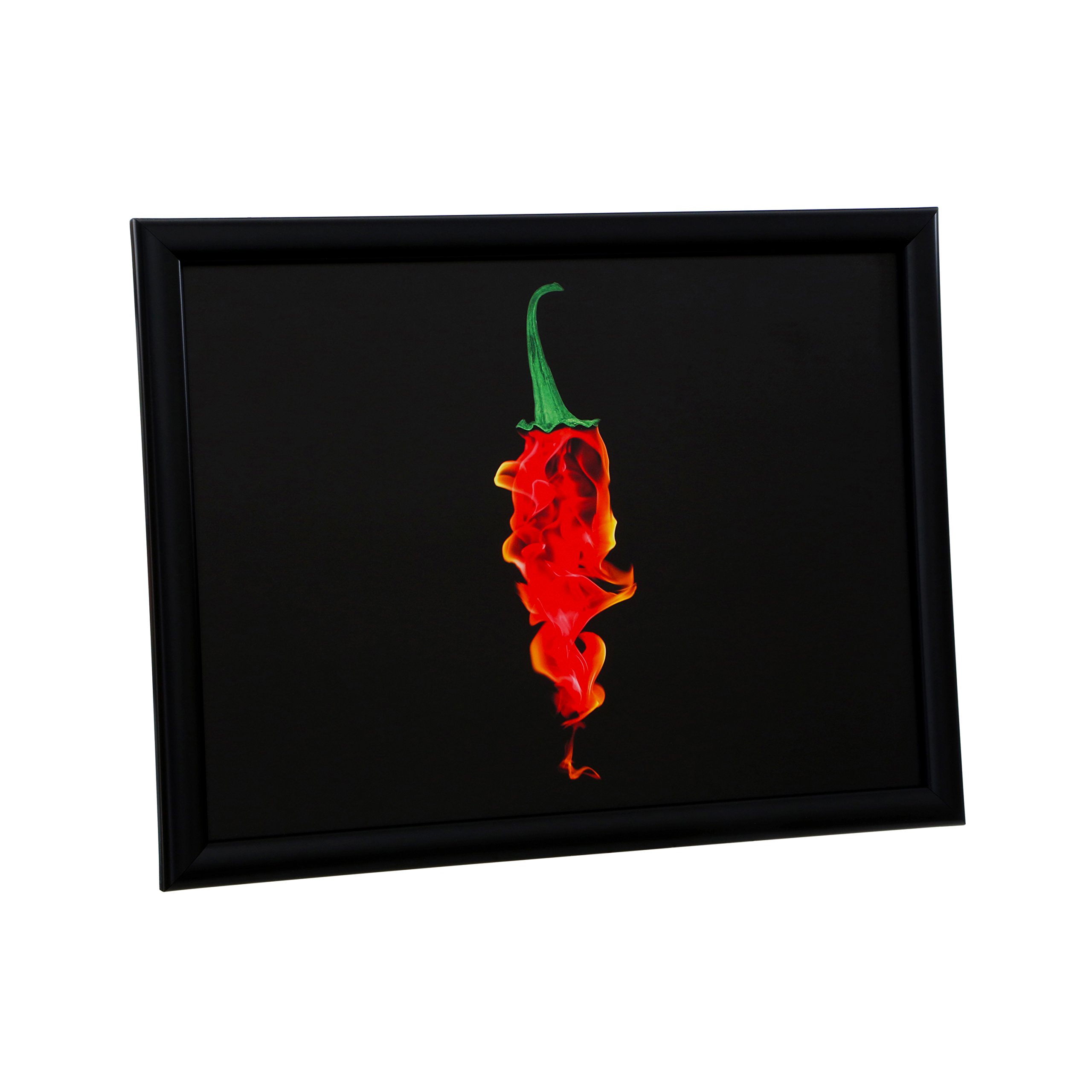 Premier Housewares Knietablett Flaming Chilli 44x31 cm, Baumwolle, MDF, schwarz, 34x44x6
