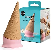 OTOTO Coney Ice Cream Measuring Cups Set Detachable Plastic Measuring Cup Set for Baking & Cooking, Cute Measuring Cups for Liquid, Cute Baking Supplies, Kitchen Gadgets, Baking Gifts