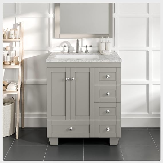 Amazon.com: Eviva Acclaim 28 Inch Vanity With Sink – Grey Small ...