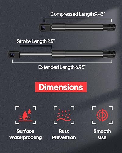 Miniatura 6 de CCIYU Cantidad (2) 6429 Soportes de elevación de repuesto para Nissan Sentra 2.0L 2007-2012, para maletero Nissan Sentra 2.5L 2007-2012