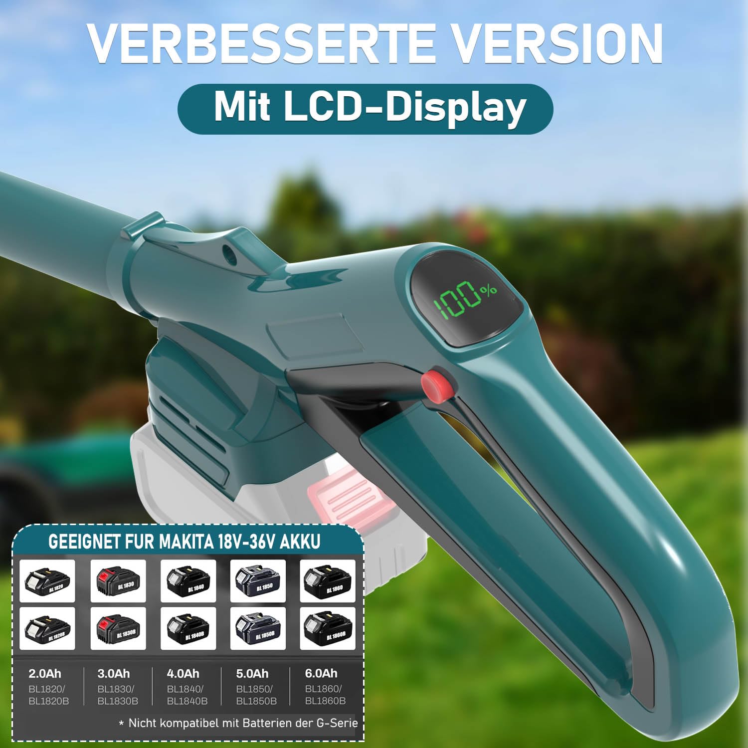 Desbrozadora con batería y cepillo para malas hierbas, 21 V-4,0 Ah, batería cortacésped, 4 en 1, desbrozadora eléctrica, 20000 R/min, mango telescópico de 1 – 45 cm, cabezal giratorio 90° para podar