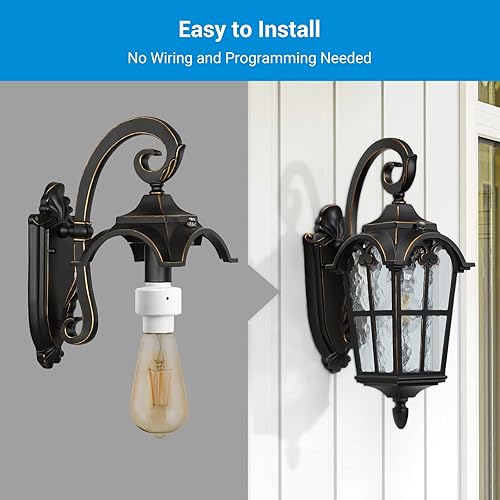 Miniatura 4 de DEWENWILS Enchufe con Sensor de Luz, Enchufe con Sensor de Anochecer a Amanecer, Portalámparas E26 E27 para Luminarias, Compatible con Bombillas