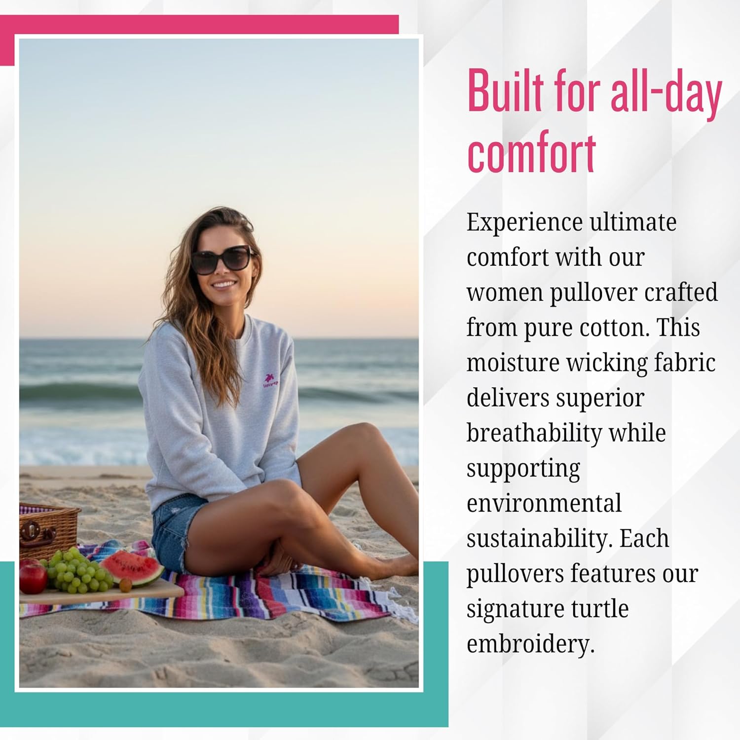 Women’s Soft Comfort Organic Cotton Sweatshirts - Crewneck Pullover for Women - Relaxed Fit Women's Crewneck - Image 7