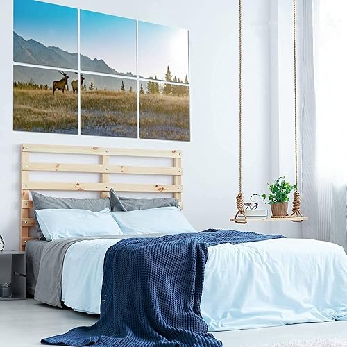 Miniatura 7 de Paquete de 6 paneles acústicos artísticos, dos bull elk Banff National Park autoadhesivos, absorbentes de sonido e insonorizados, tratamiento