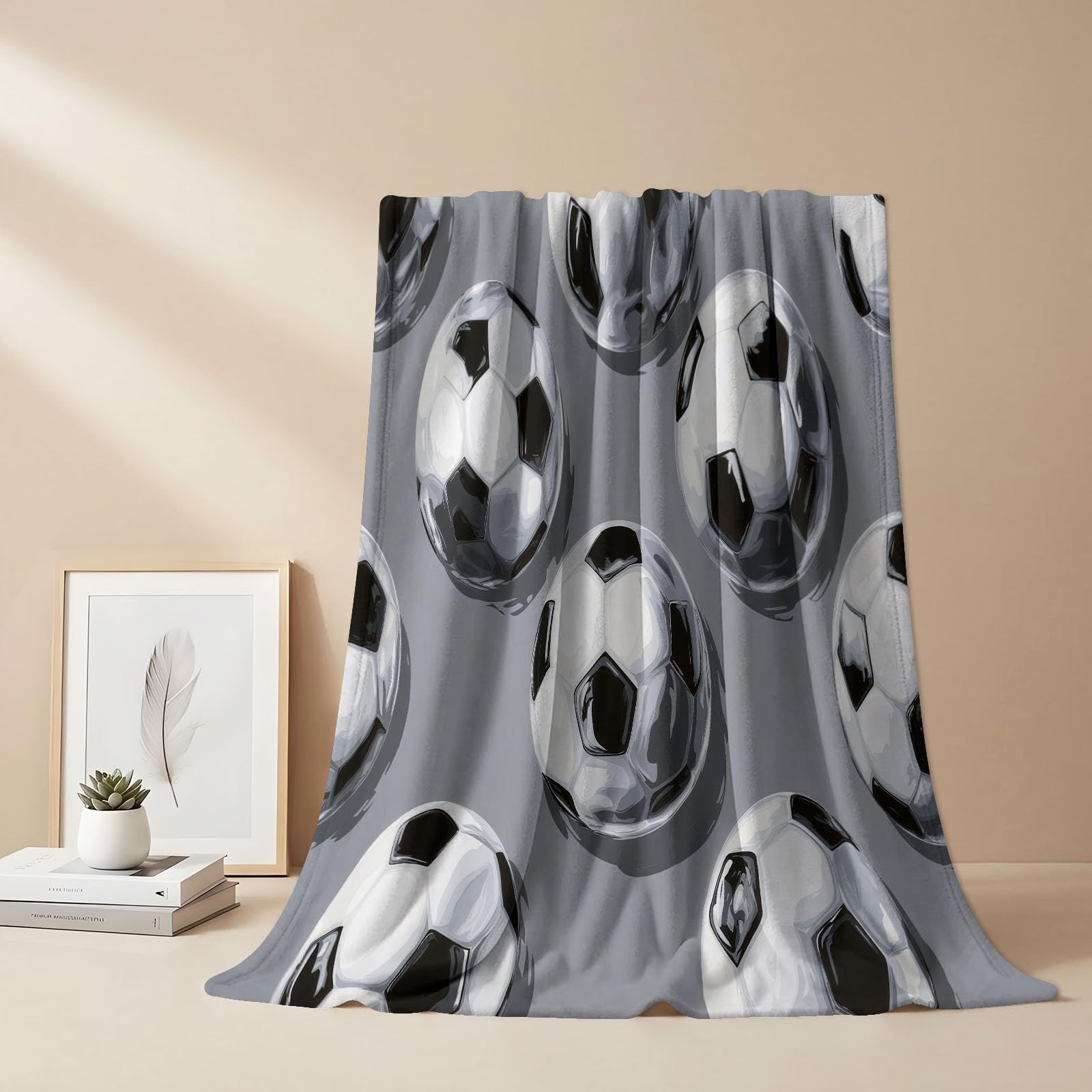 Koc 3D nowoczesny, 150 x 200 cm, miękki, na sofę, łóżko, flanelowy, narzuta