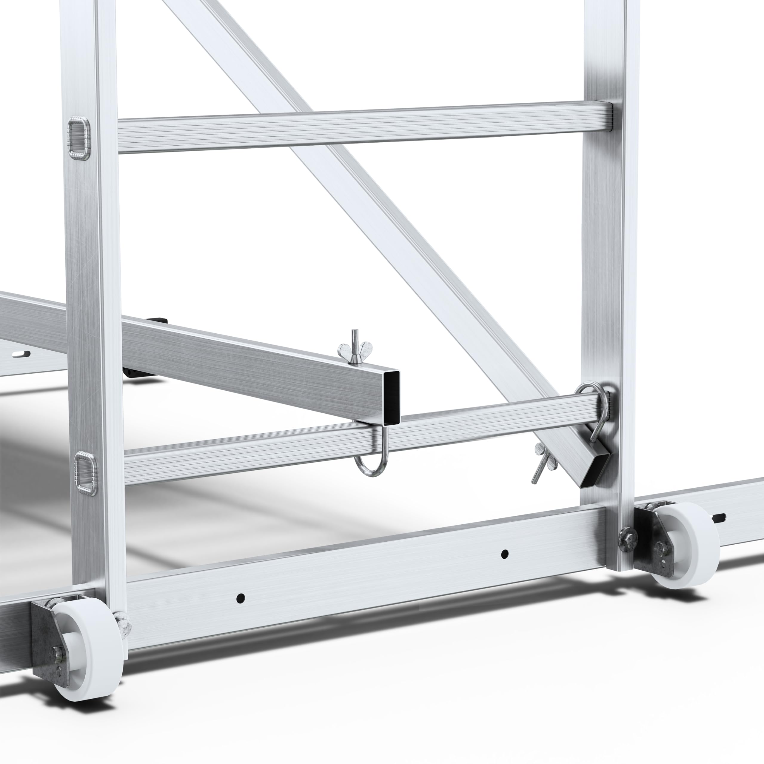 DRABEST Andamio Móvil IKAR de Aluminio – Multiusos – Fácil Montaje – EN 13 – Robusto y Duradero – Uso Versátil – Capacidad 150kg – 1,5 x 3 x 1,1 m