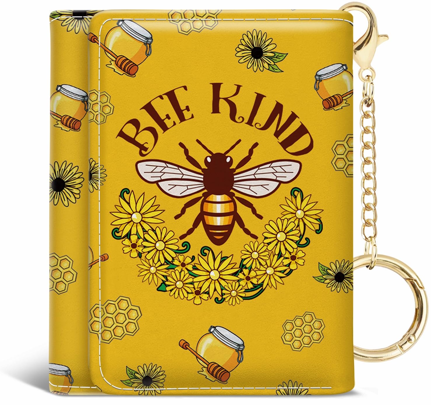 Jogjam Womens Wallet, Bee Kind Small Slim RFID Blocking Card Wallets, Trifold PU Leather Card Holder Wallet Organizer, Mini Pocket Cash Wallet with 7