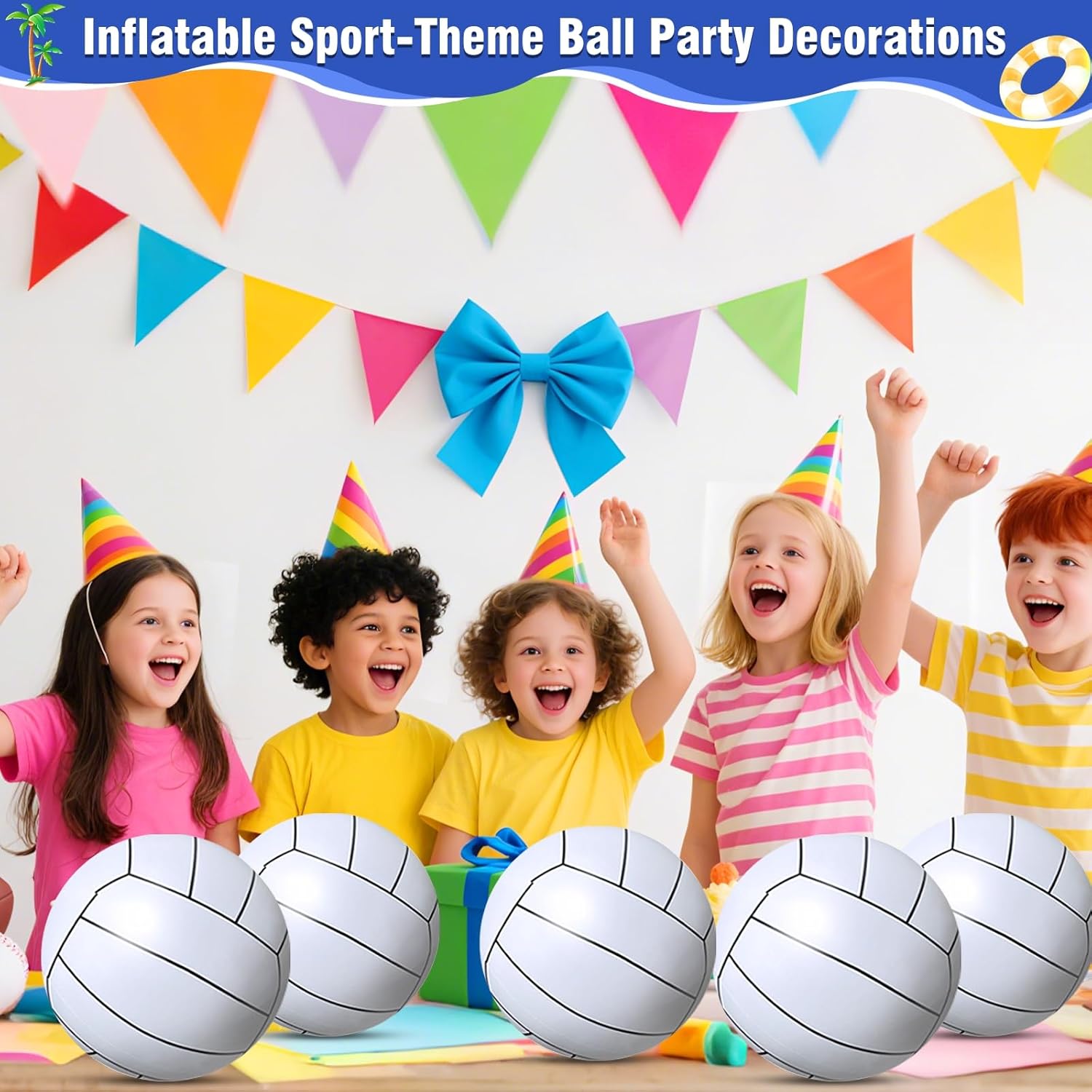 TURNMEON 12 Pack Inflatable Volleyball Beach Balls 16 Inch Beach Ball for Summer Party,Sports Ball Swimming Pool Game for Adult Pool Toys for Pool Beach Outdoor Indoor School