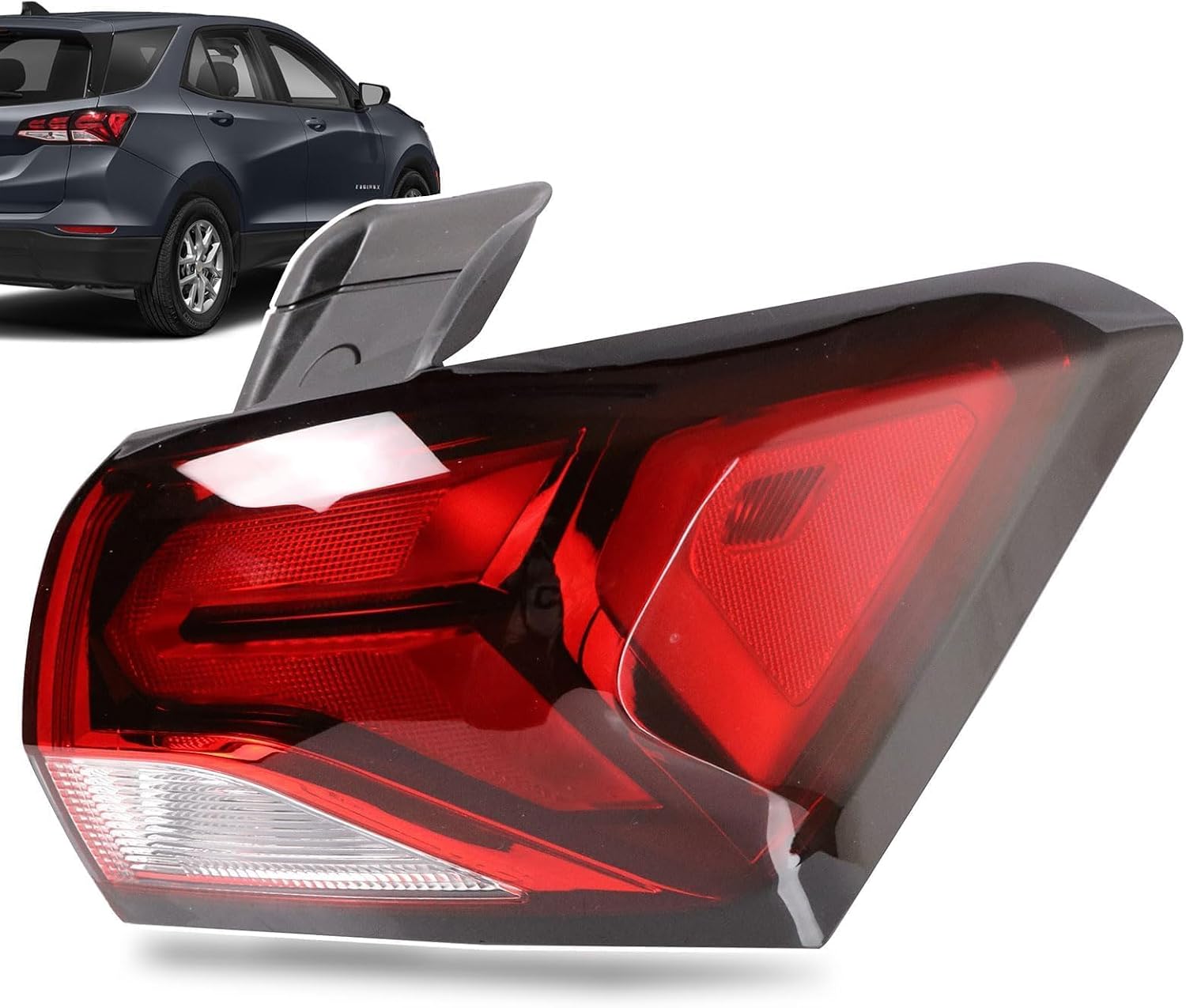 Halogen Tail Lights Assembly Outer Compatible with 2022 2023 2024 Chevy Equinox Left Driver Side Taillight With Side Light Replace 85132581