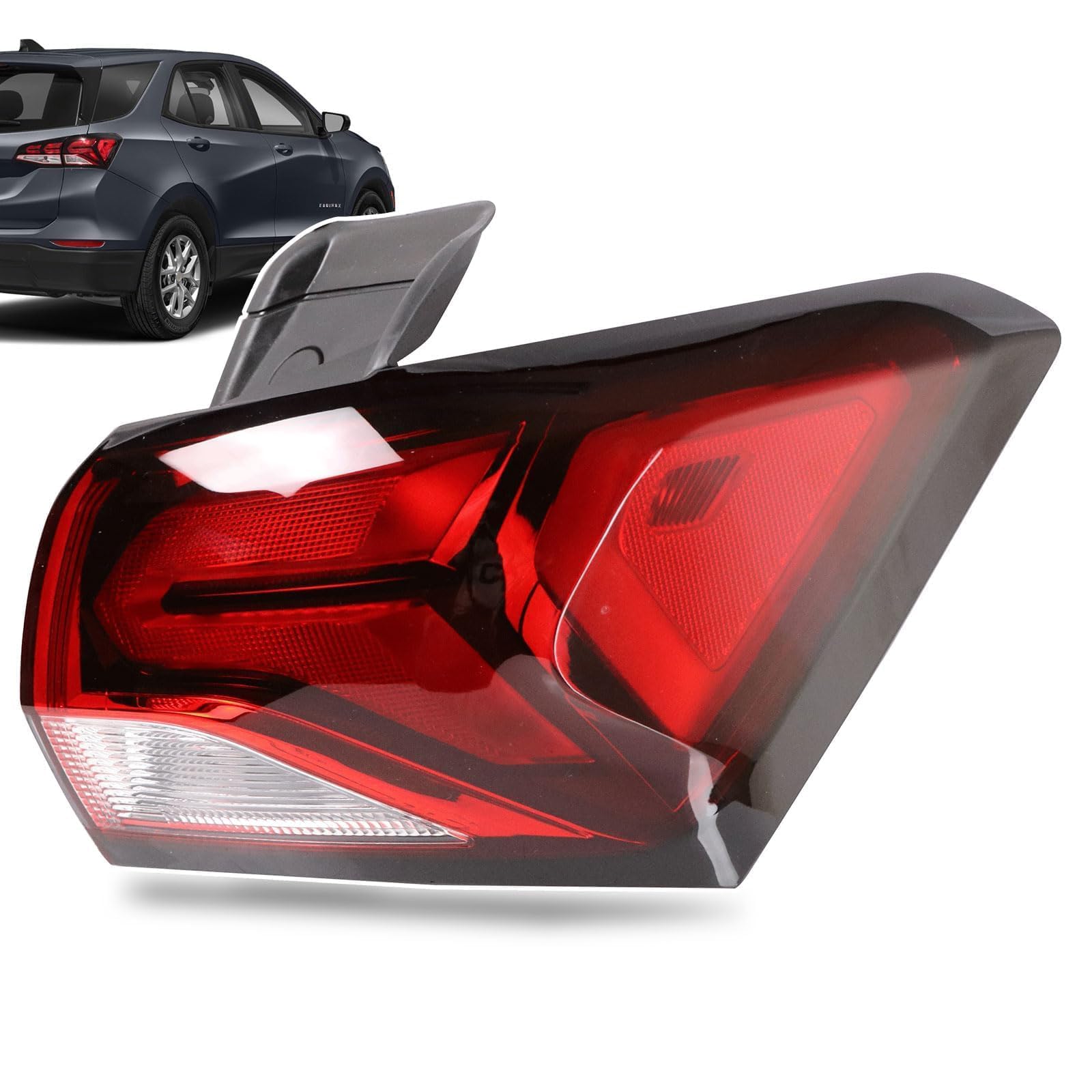 Lathsy Halogen Type Tail Light Outer Compatible with 2022 2023 2024 Chevy Equinox Right Passenger Side Taillight With Side Light Replace 85132582