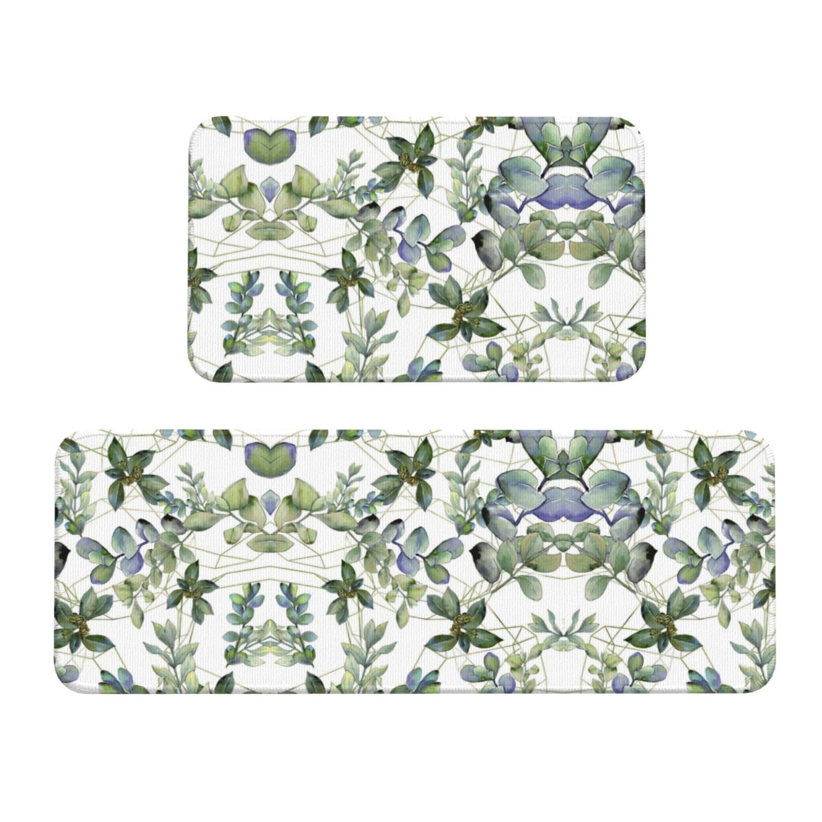 Tapis de cuisine absorbants et tapis de chef de ferme antidérapants vert | Lot de 2