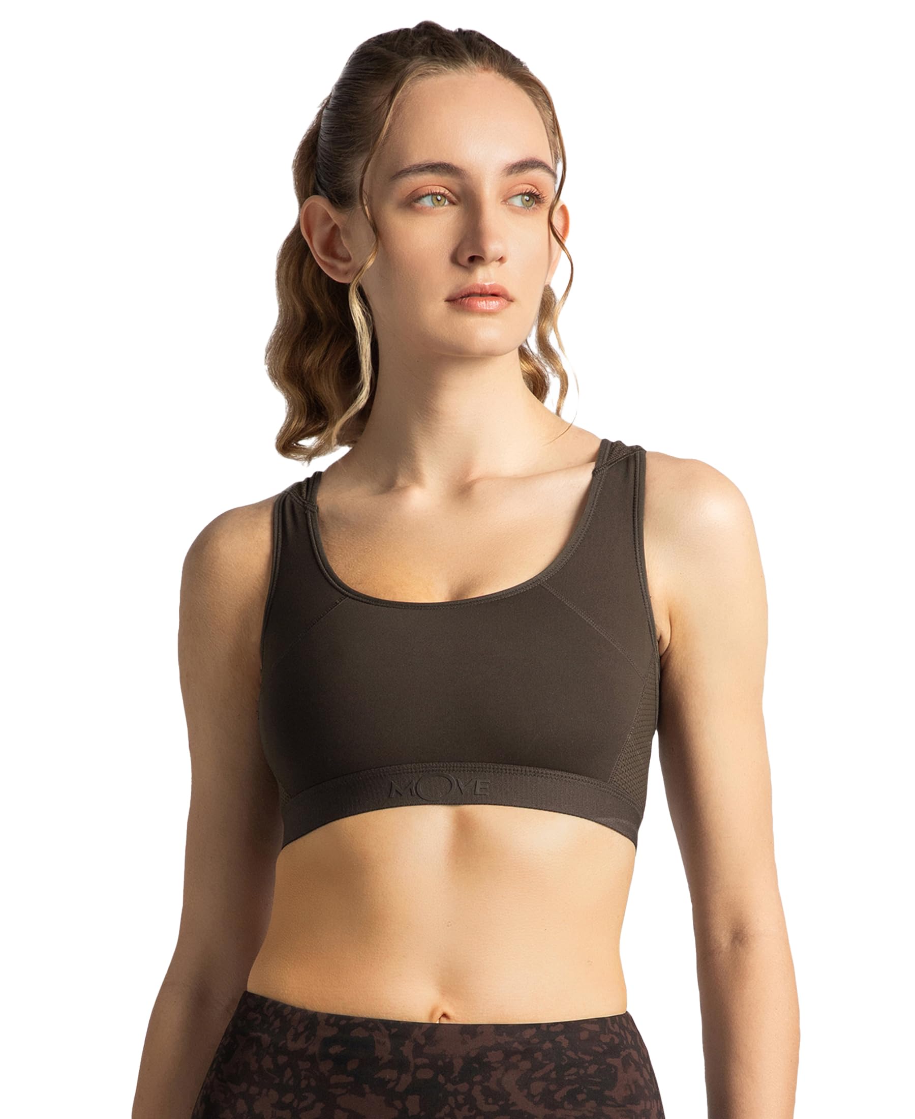 Jockey AP20 Sports Bra | Wirefree | Padded | Full Coverage with Racer Back Styling | Tactel Nylon Elastane Stretch Fabric