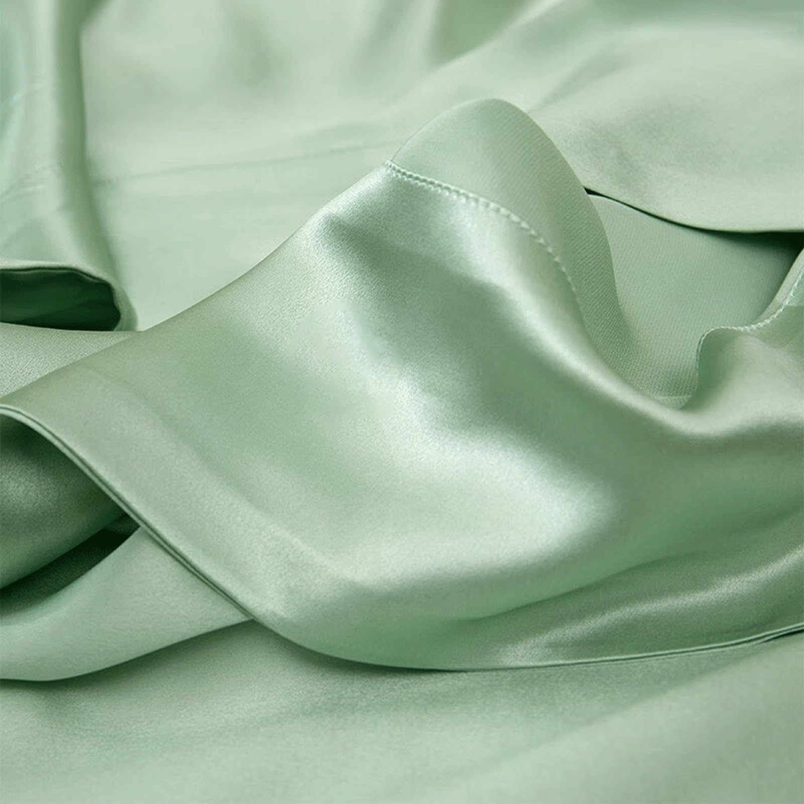 Lenzuolo Sopra Piano in Raso Singolo Matrimoniale 170x230cm 230x250cm 250x250cm in Seta Lavata Delicato Sulla Pelle Liscio Come la Seta(Fruit Green,230x250cm)
