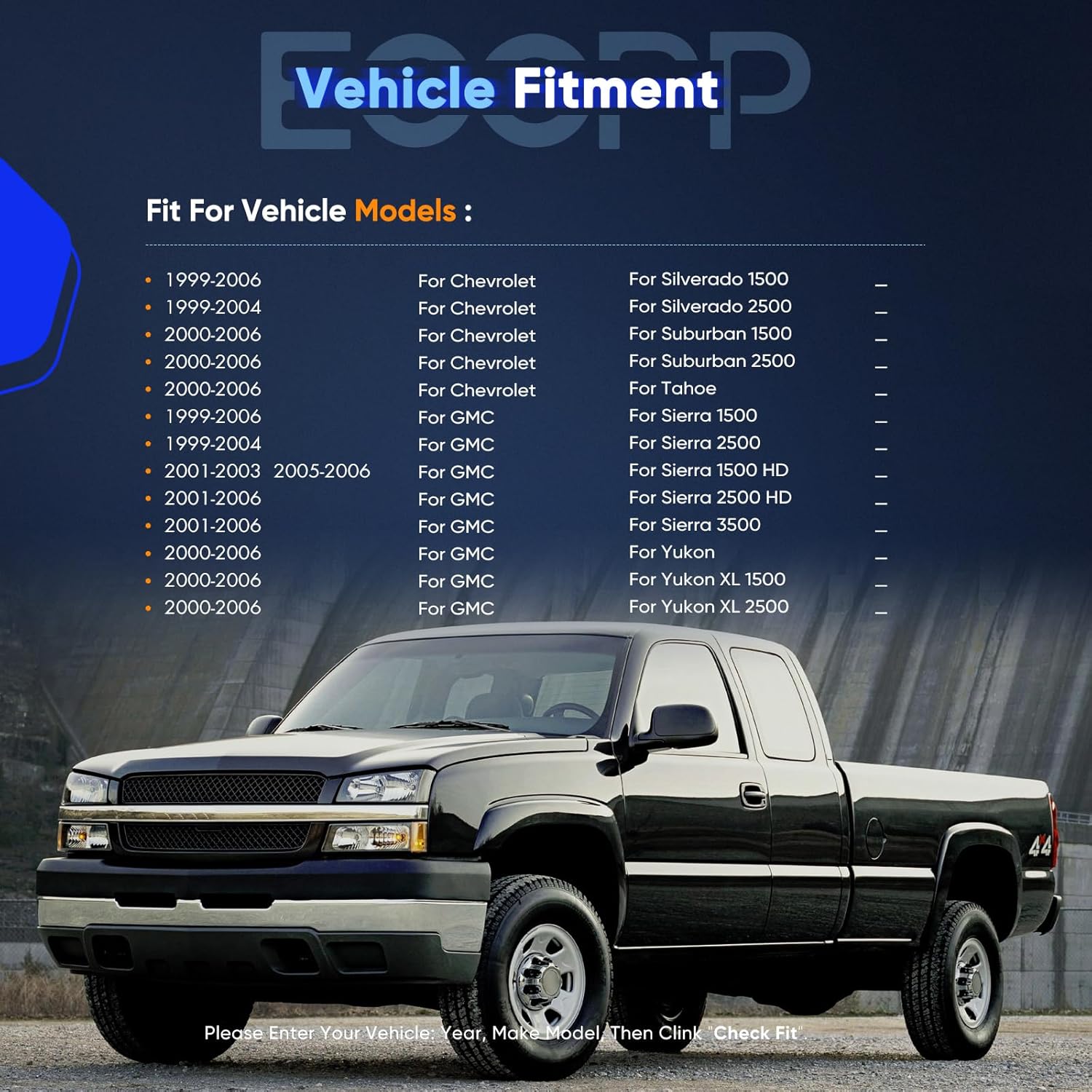 ECCPP Exterior Mirrors Replace with 1999-2007 For Chevy Silverado Pickup 2000 For Chevy Suburban 1999-2006 For GMC Sierra Pickup Driver Side 15037957
