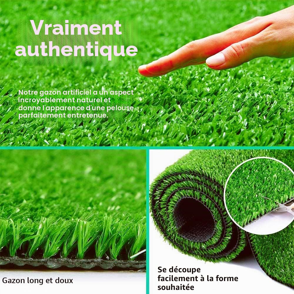 Gazon artificiel bon marché Astro tapis de pelouse 10 mx1 m, aspect naturel et réaliste, tapis de gazon artificiel de 30 mm d'épaisseur, rouleau de tapis d'herbe haute densité, jardin, chiens – Vert