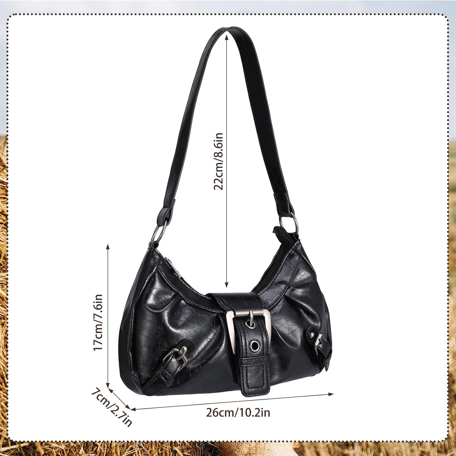 JATEBI Y2k Purses for Women 2 Pack, Punk Top Handle Women's Hobo Shoulder Bag Clutch Purse Goth Handbag Trendy Underarm Bag for Women - Image 8