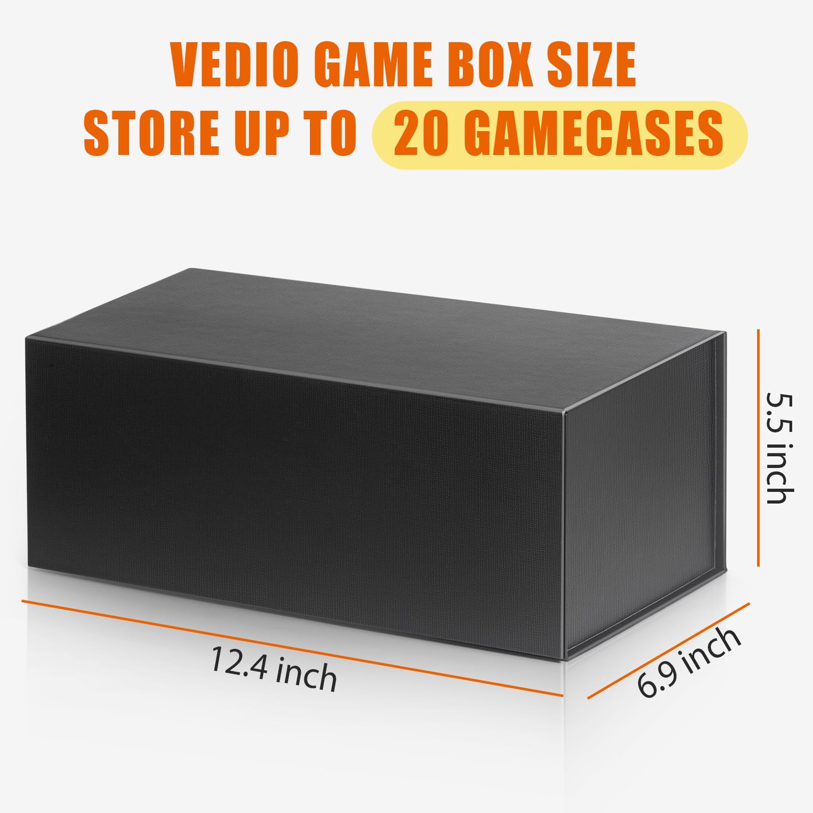 tutata Videospiel-Aufbewahrungsbox Kompatibel mit PS5 PS4 PS3 Spielen, XBOX1 Spielen, Magnetische Videospielbox Protector Case, Store Up to 20 Cases - 1 Pack