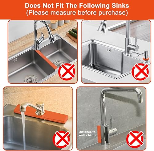 Miniatura 6 de Protector contra salpicaduras para fregadero de cocina, alfombrilla de silicona para grifo de fregadero, alfombrilla absorbente de grifo de
