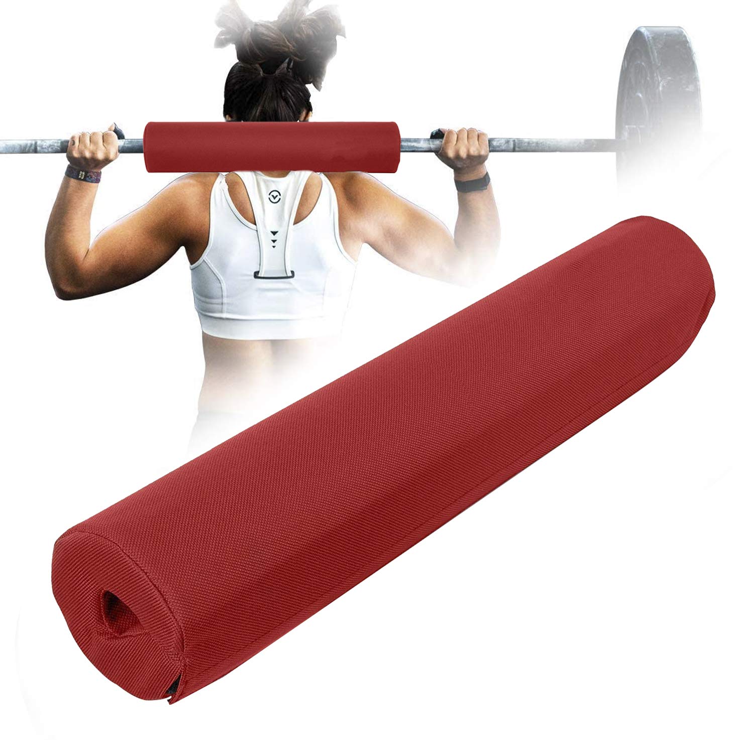 Wearslim Professional Barbell Pad 15 Inch Extra Thick Squat Pad Weight Lifting Neck and Shoulder Protective Pads - Fits 2 Inch Olympic Size Bars and a Smith Machine Bar Perfectly-Red (B08479MM4W) Amazon Price History, Amazon Price Tracker