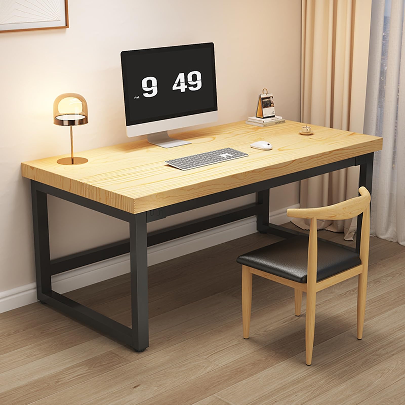 HSH Grauer Schreibtisch 150 Cm – Moderner PC Tisch Mit Kunstmarmor & Holz, Metall-Gestell Für Homeoffice, Gaming & Studium