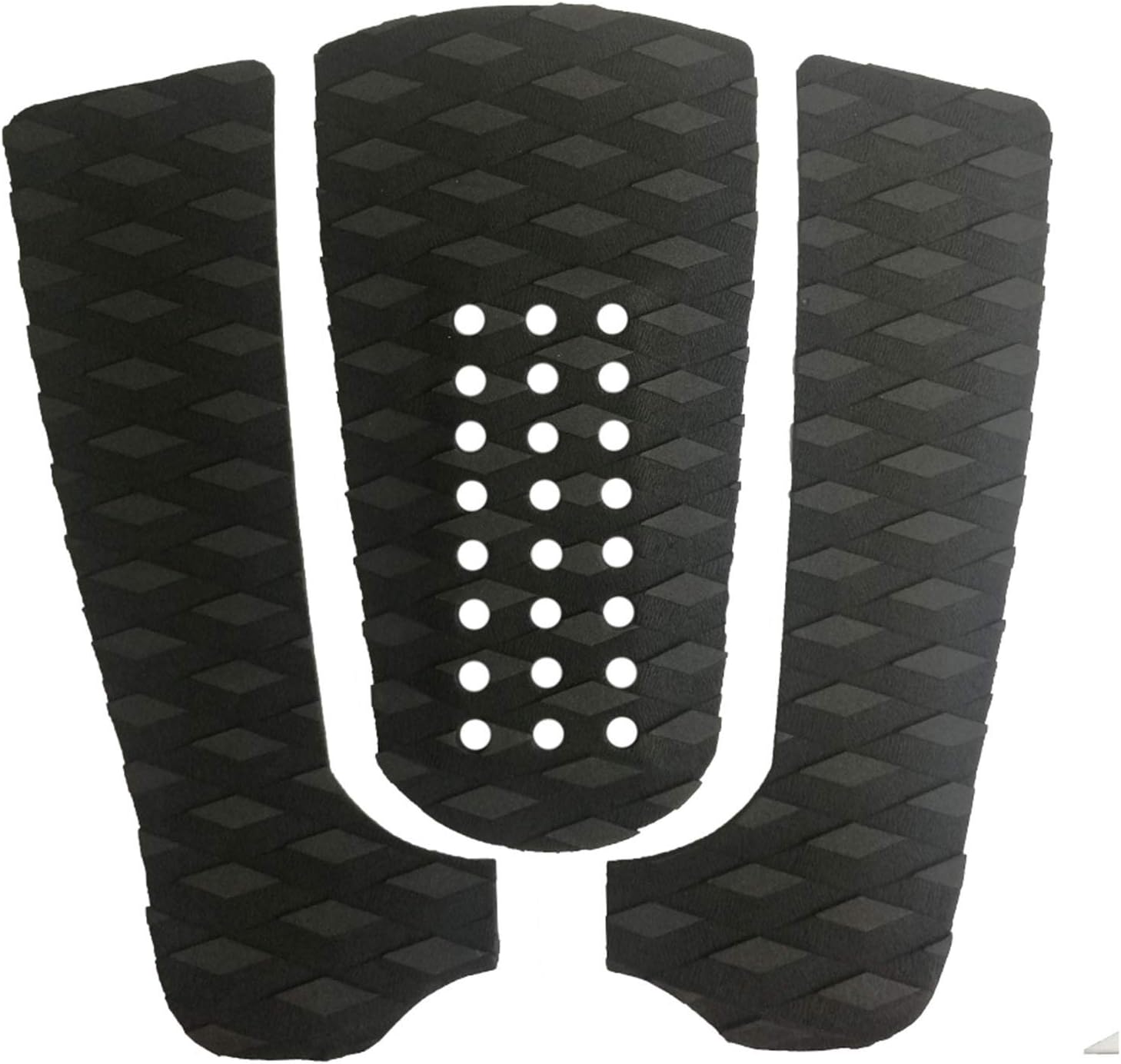 Surfboard Traction Pads 3 Piece Stomp Pad EVA Foam Deck Pad Grip for Skimboard,Paddle Board (Color : Black)
