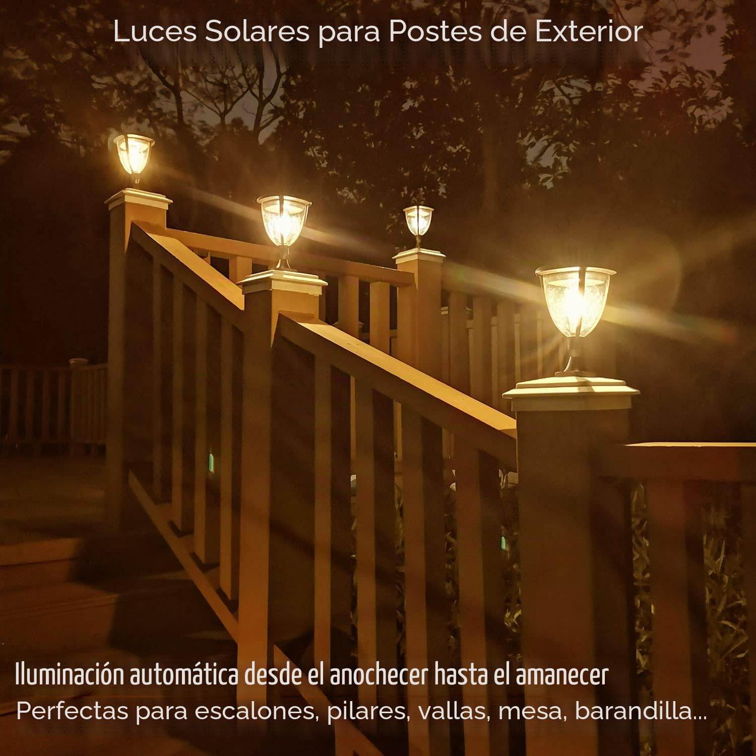 Juego de 2 Luz Solar Exterior Jardin, Luces Led Solares IP65 Impermeables | Alinana Aplique Solar Exterio con dos Modos de Brillo rcon Iluminación de 360° para Patio y Garaje (Blanco Cálido 2700K)